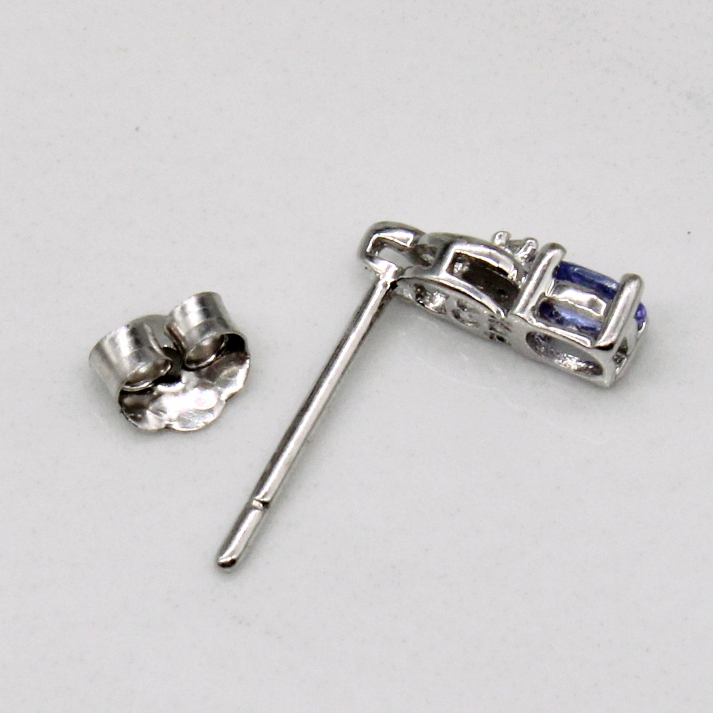 Tanzanite & Diamond Stud Earrings | 0.17ctw, 0.01ctw |