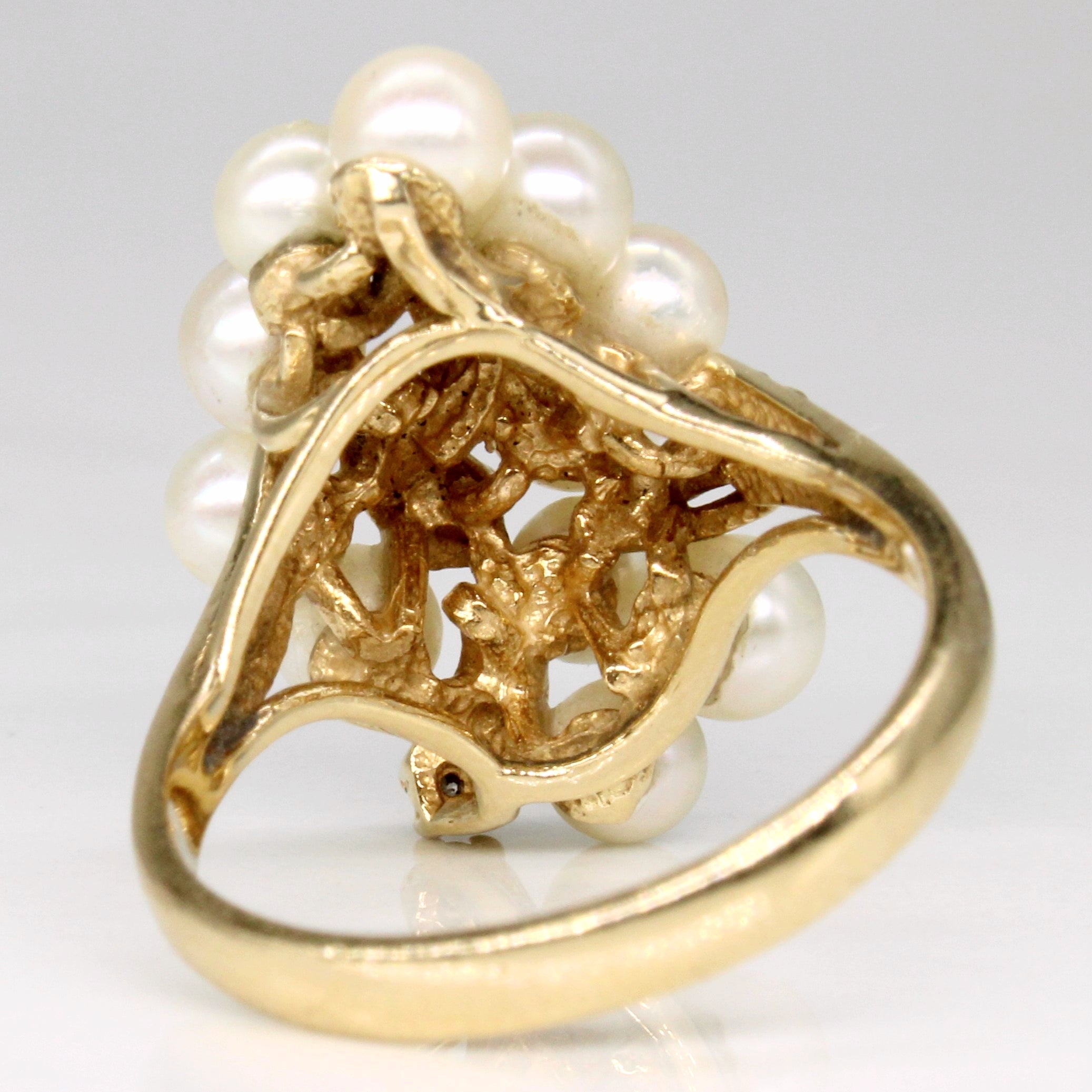 Diamond & Pearl Cocktail Ring | 0.06ctw | SZ 6.25 |
