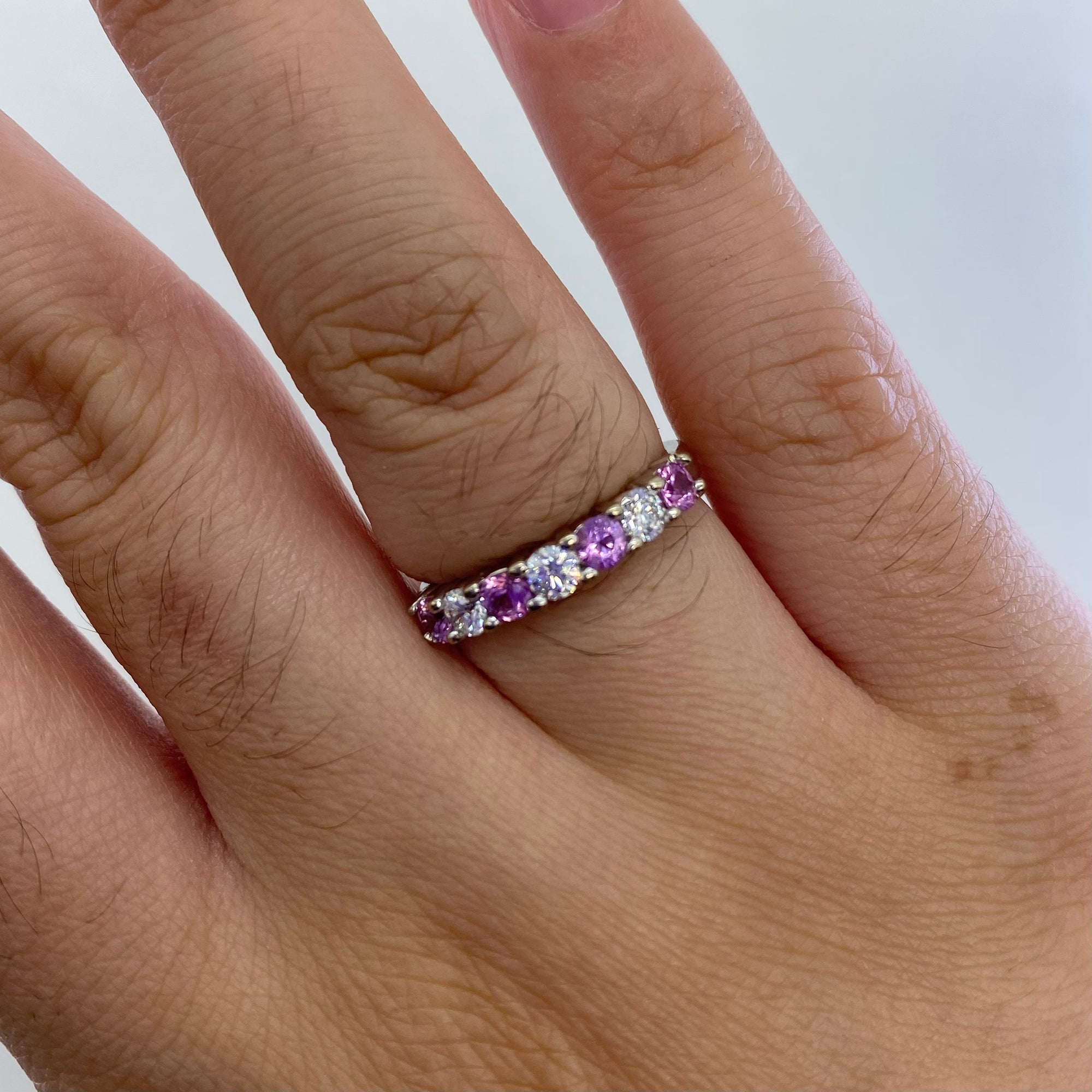 18k Pink Sapphire and Diamond Ring | 0.36ctw, 0.28ctw | SZ 5 |
