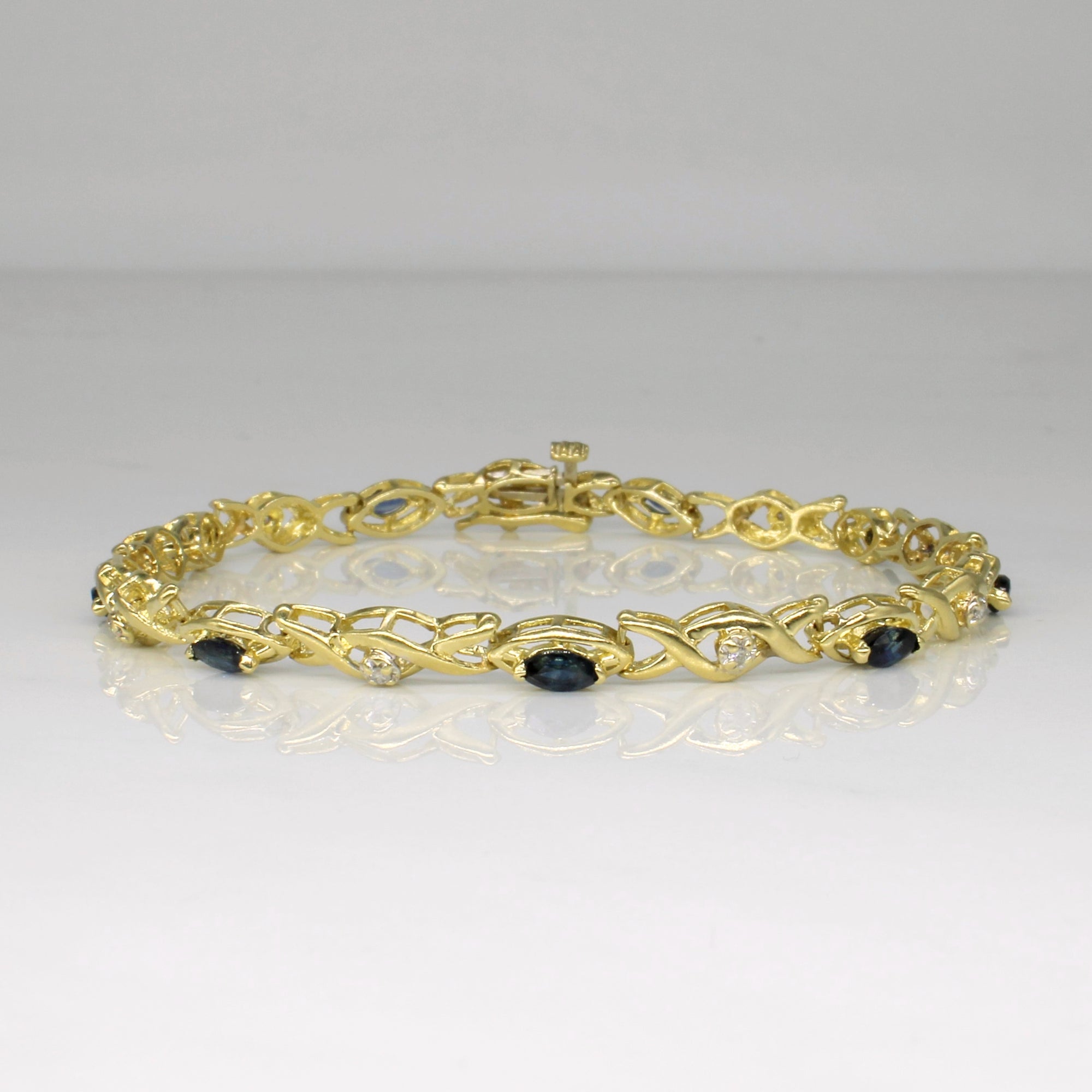 Sapphire & Diamond Bracelet | 1.50ctw, 0.05ctw | 7
