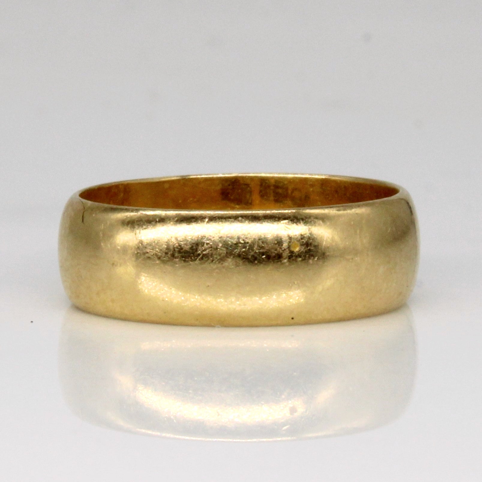 Canadian Hallmarked 18k Yellow Gold Wide Band | SZ 5.75 |