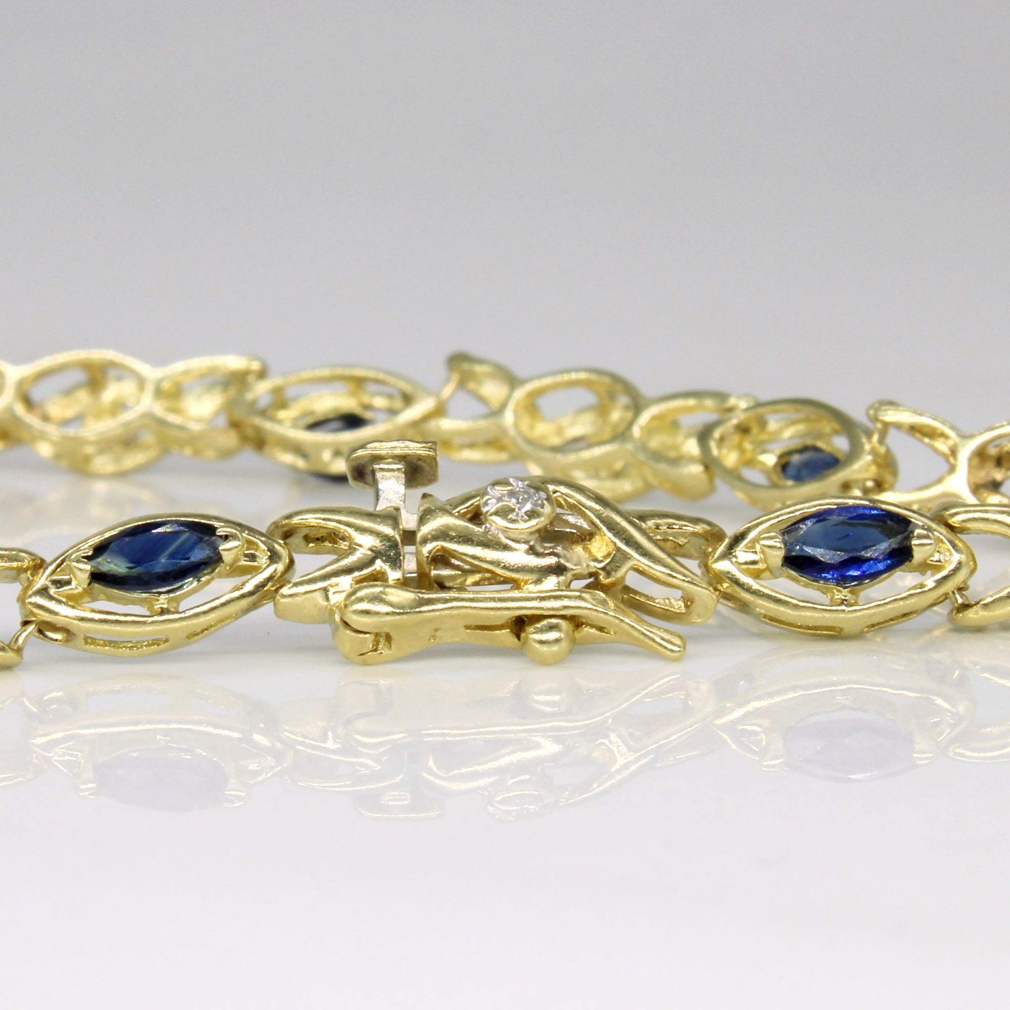 Sapphire & Diamond Bracelet | 1.50ctw, 0.05ctw | 7