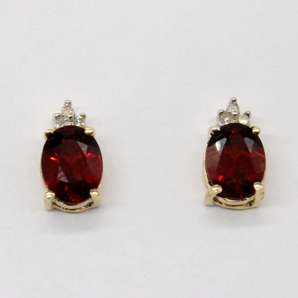 Garnet & Diamond Earrings | 2.80ctw, 0.03ctw |