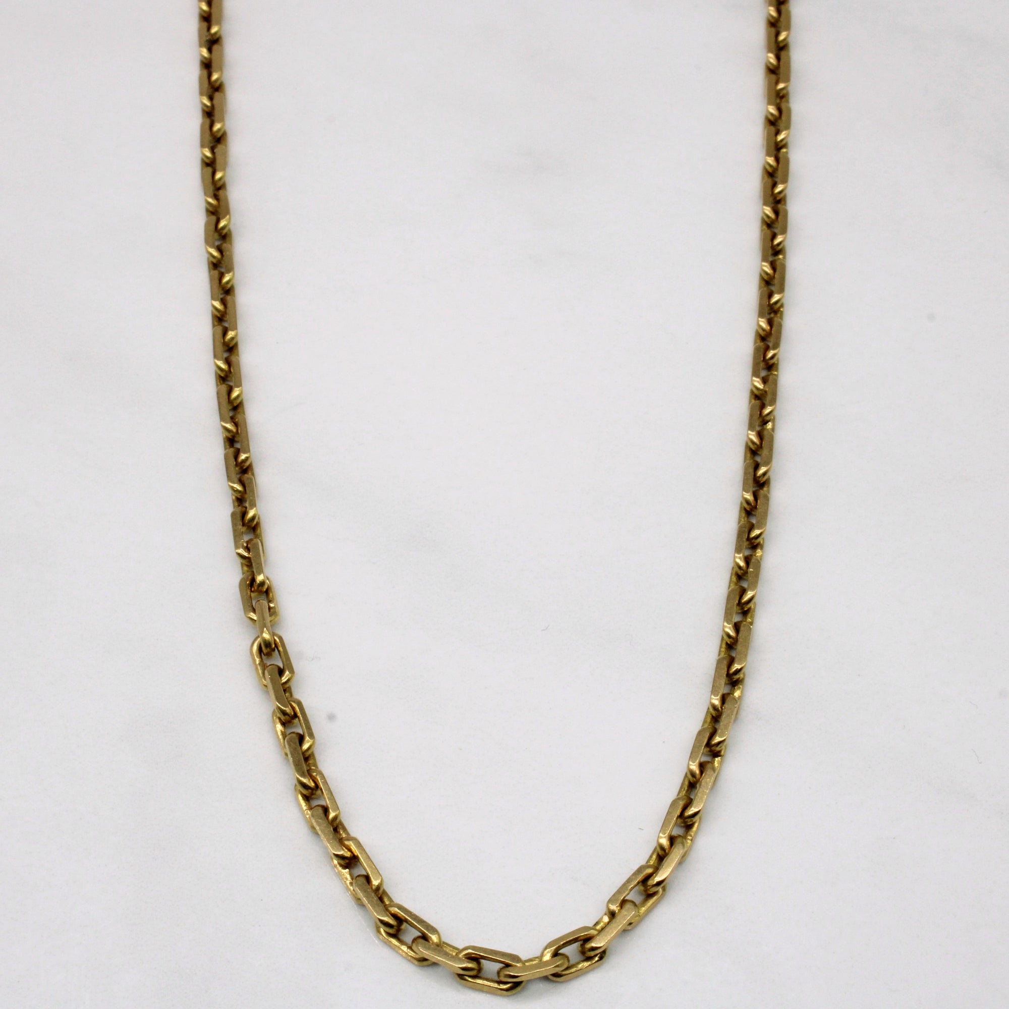 18k Yellow Gold Soft Rectangle Link Chain | 27