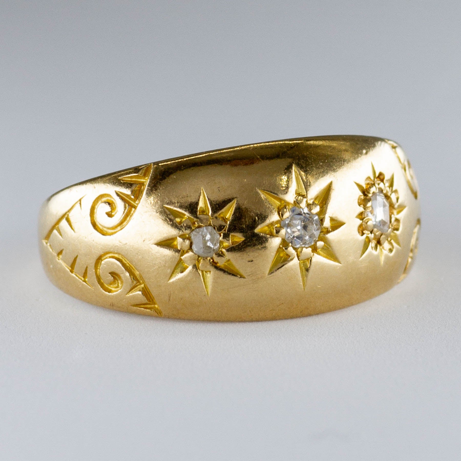 Victorian Rose & Old European Cut Carved Diamond Ring | 0.07ctw | SZ 6.25 |
