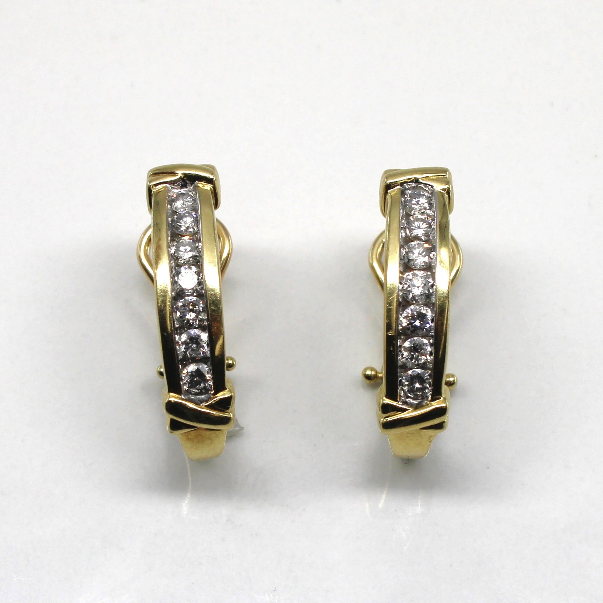 Channel Set Diamond Earrings | 0.70ctw |