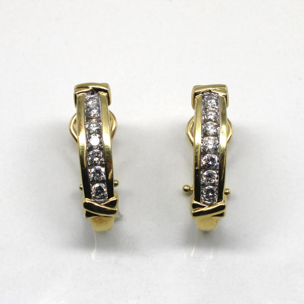Channel Set Diamond Earrings | 0.70ctw |