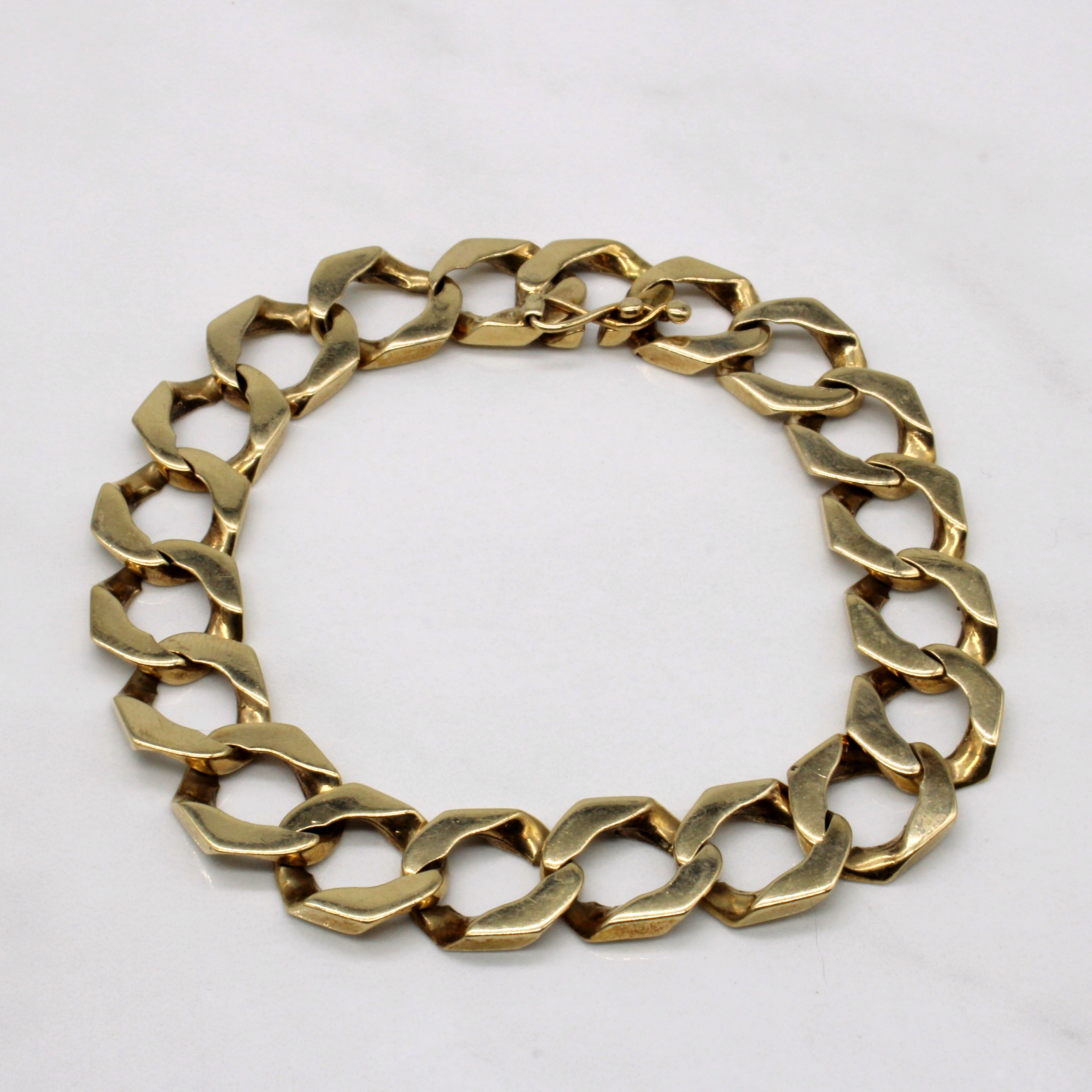 10k Yellow Gold Curb Link Bracelet | 8" |