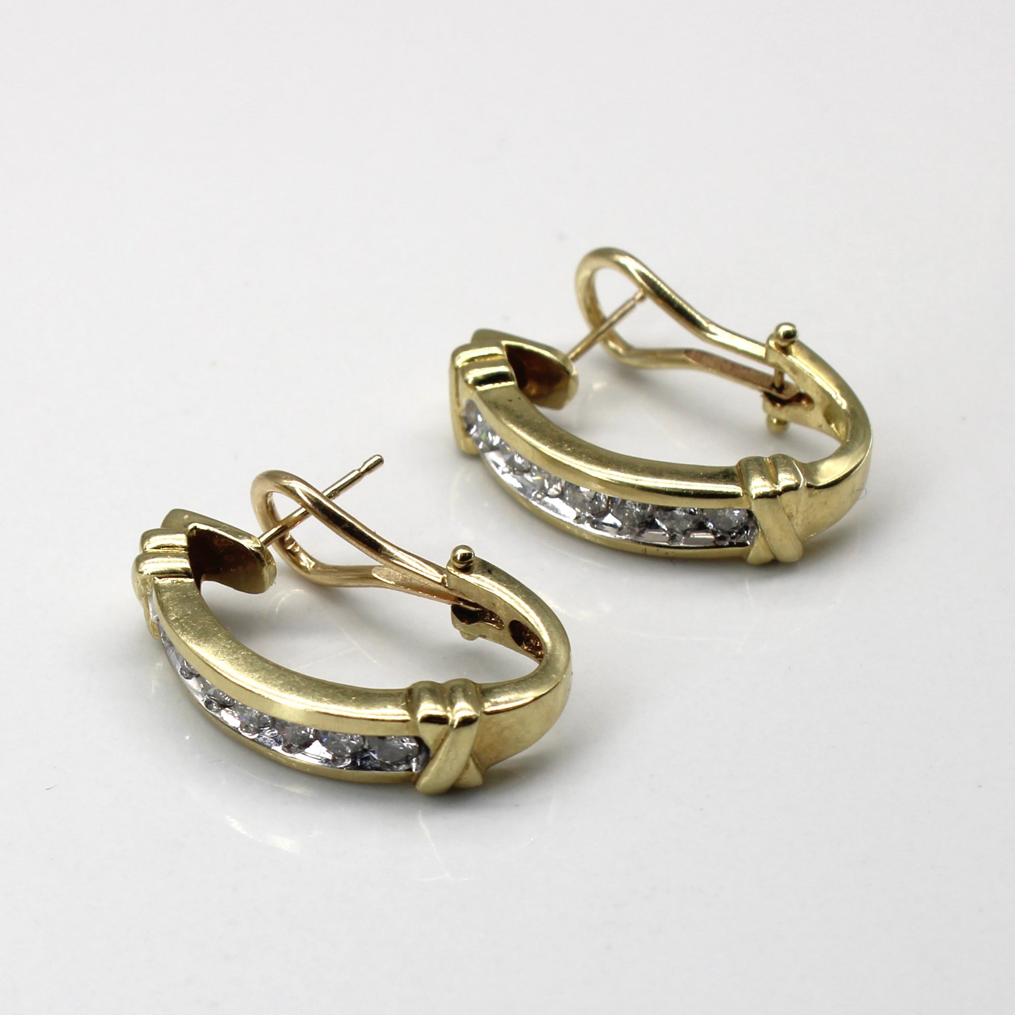 Channel Set Diamond Earrings | 0.70ctw |