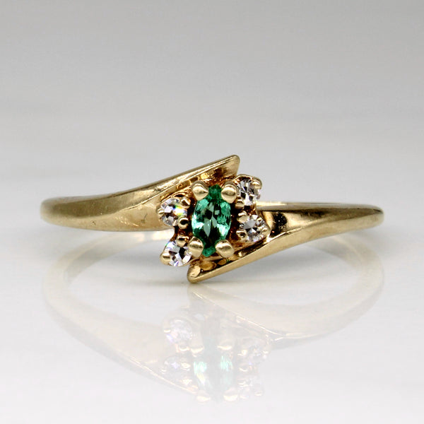 Emerald & Diamond Cocktail Ring | 0.06ct, 0.04ctw | SZ 8.5 |