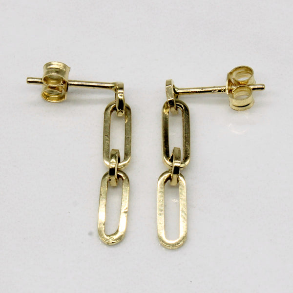 18k Yellow Gold Chain Link Earrings