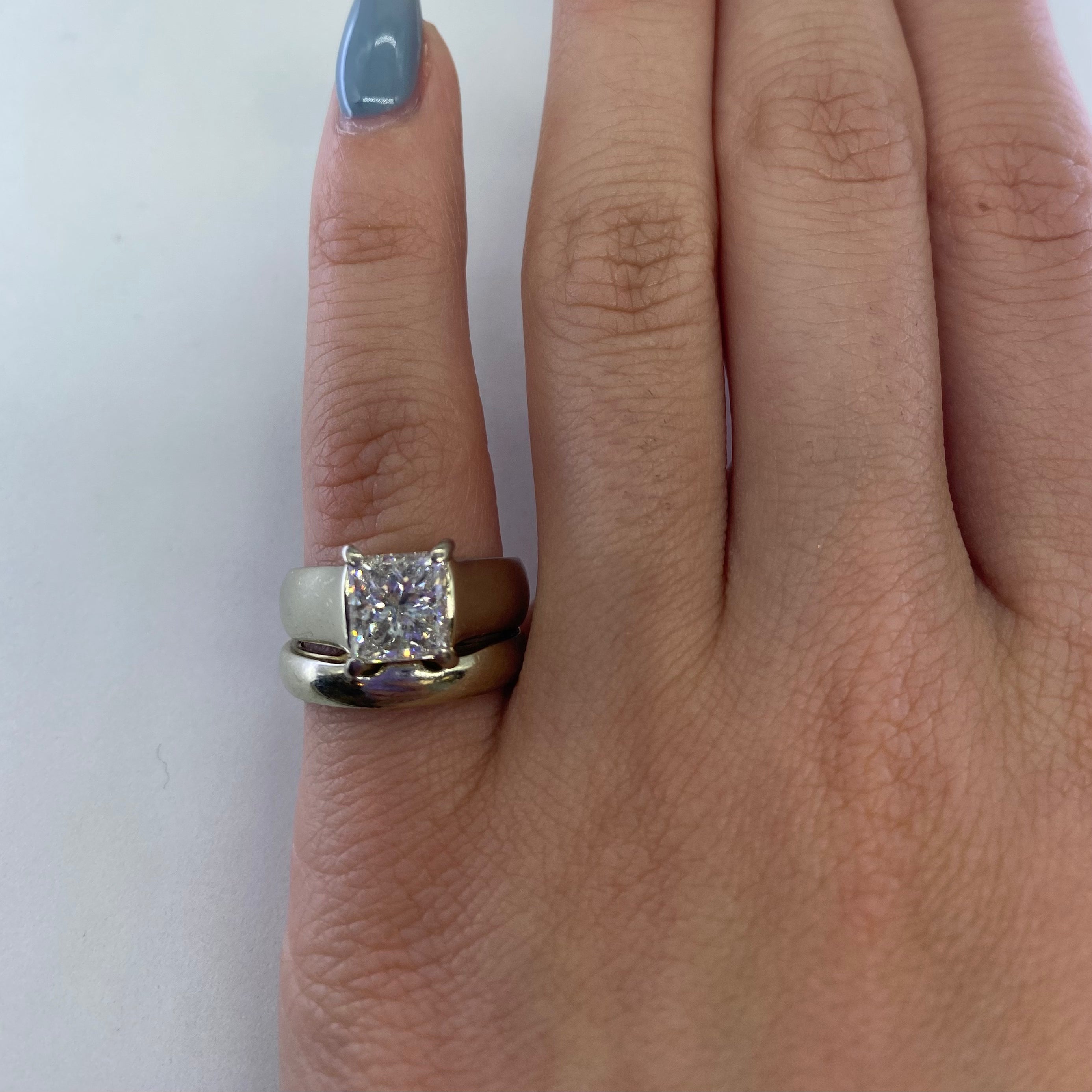 Princess Cut Diamond Wedding Ring Set | 1.60ct | SZ 3.75 |
