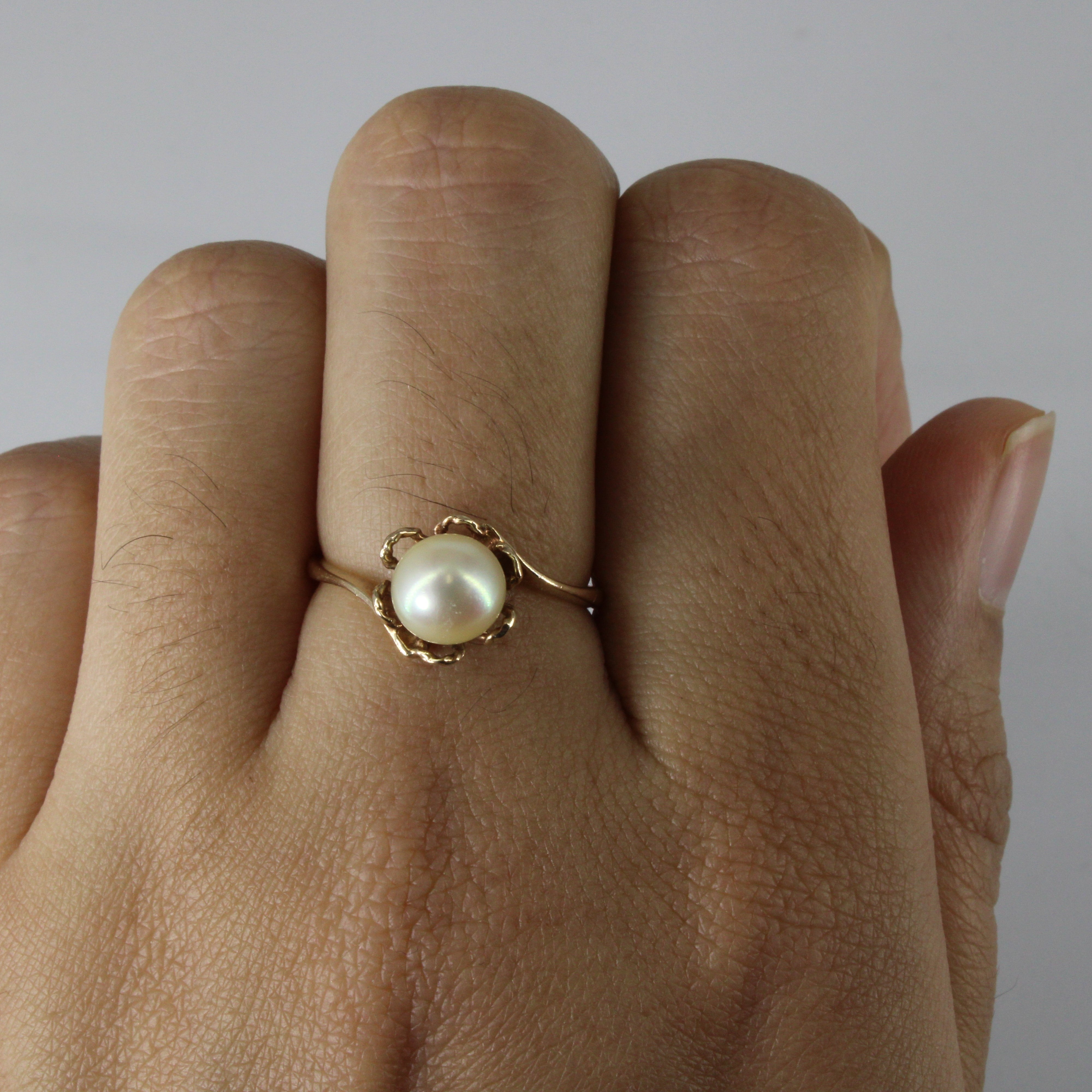 Bypass Solitaire Pearl Ring | SZ 6 |