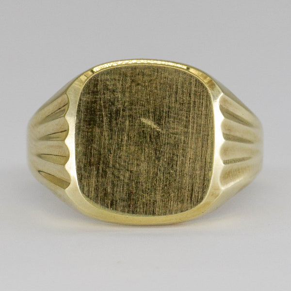 14k Yellow Gold Plain Signet Ring | SZ 11 |