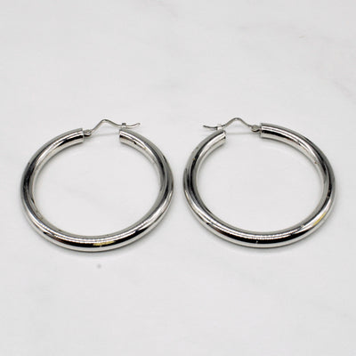 18k White Gold Hoop Earrings