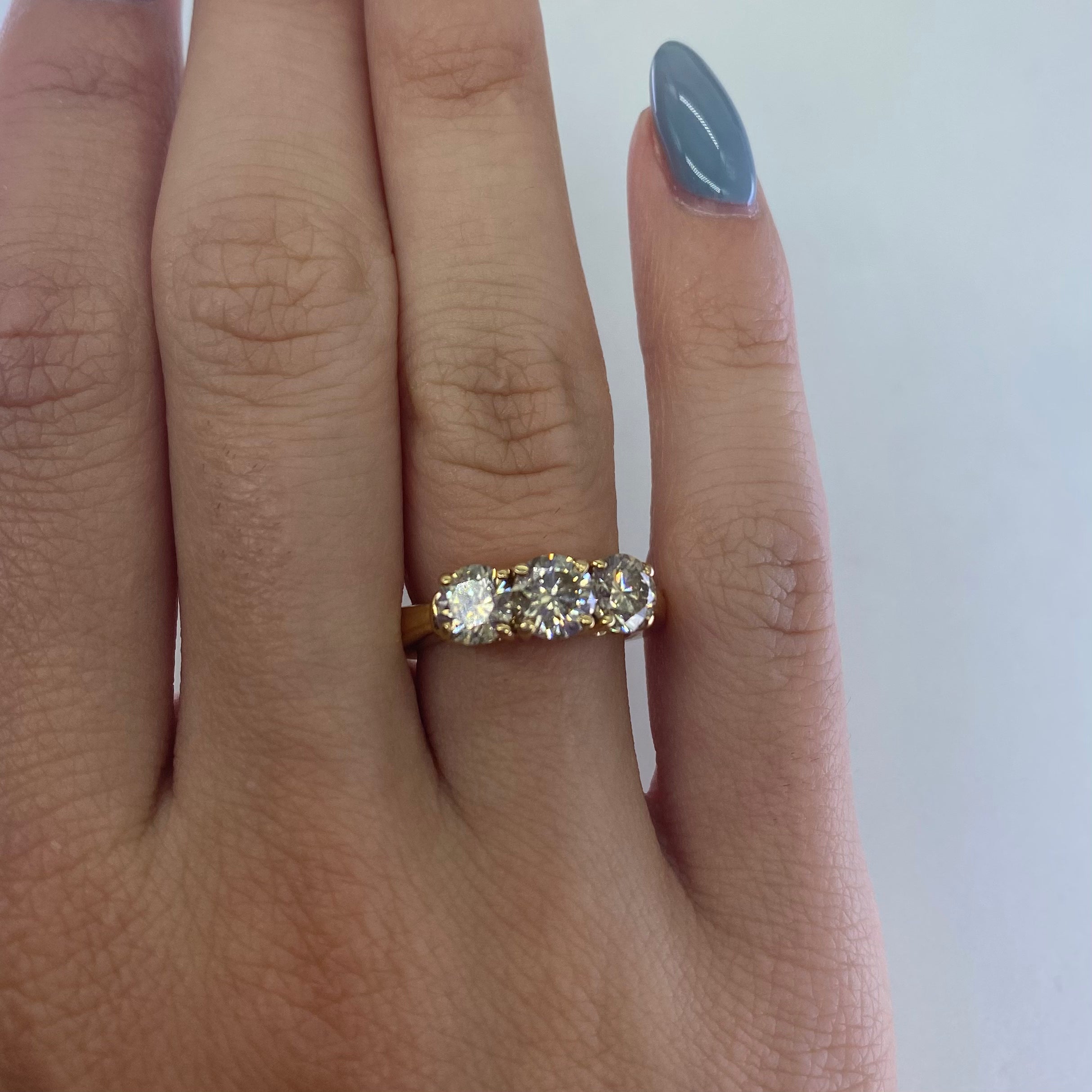 Three Stone Diamond Engagement Ring | 1.56ctw | SZ 4.75 |