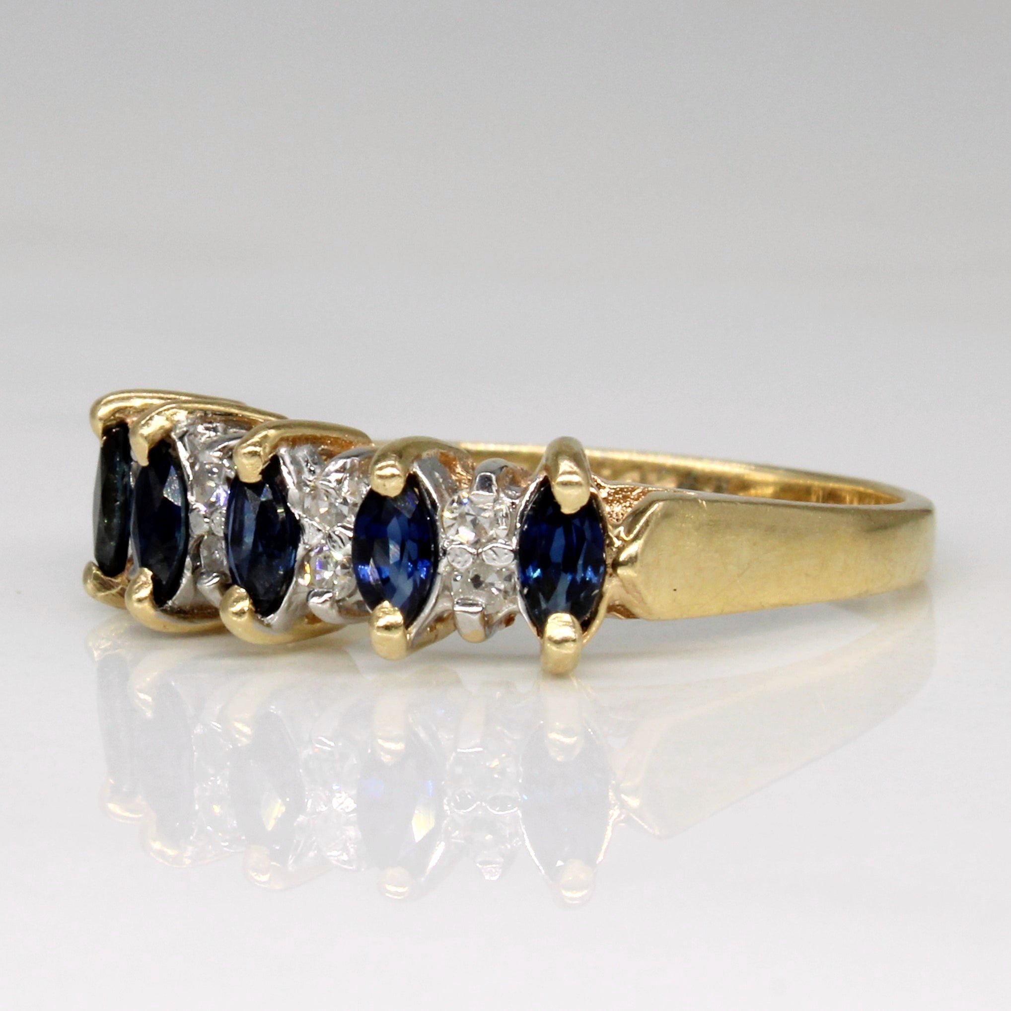 Sapphire & Diamond Cocktail Ring | 0.50ctw, 0.08ctw | SZ 6 |