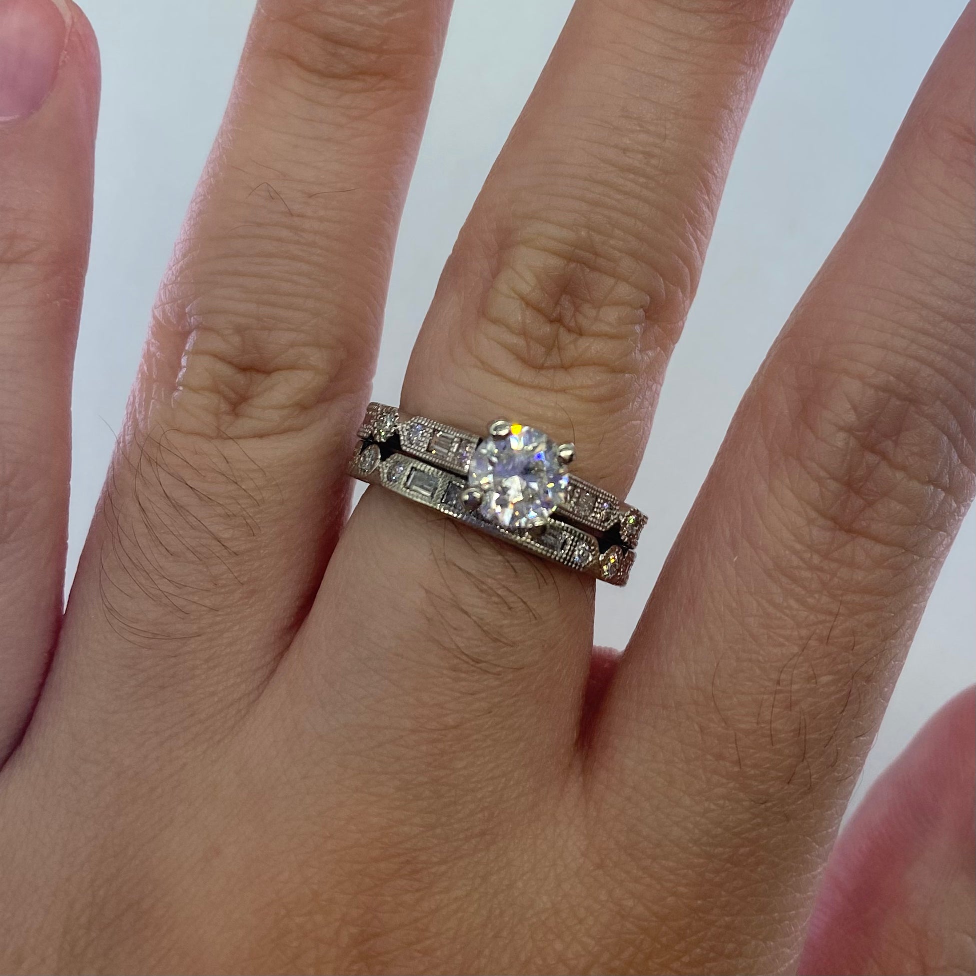 Diamond Engagement and Wedding Ring Set | 1.27ctw | SZ 6.25 |