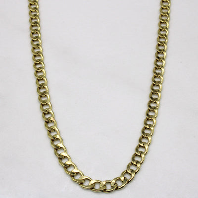 Italian 9k Yellow Gold Curb Link Chain | 24