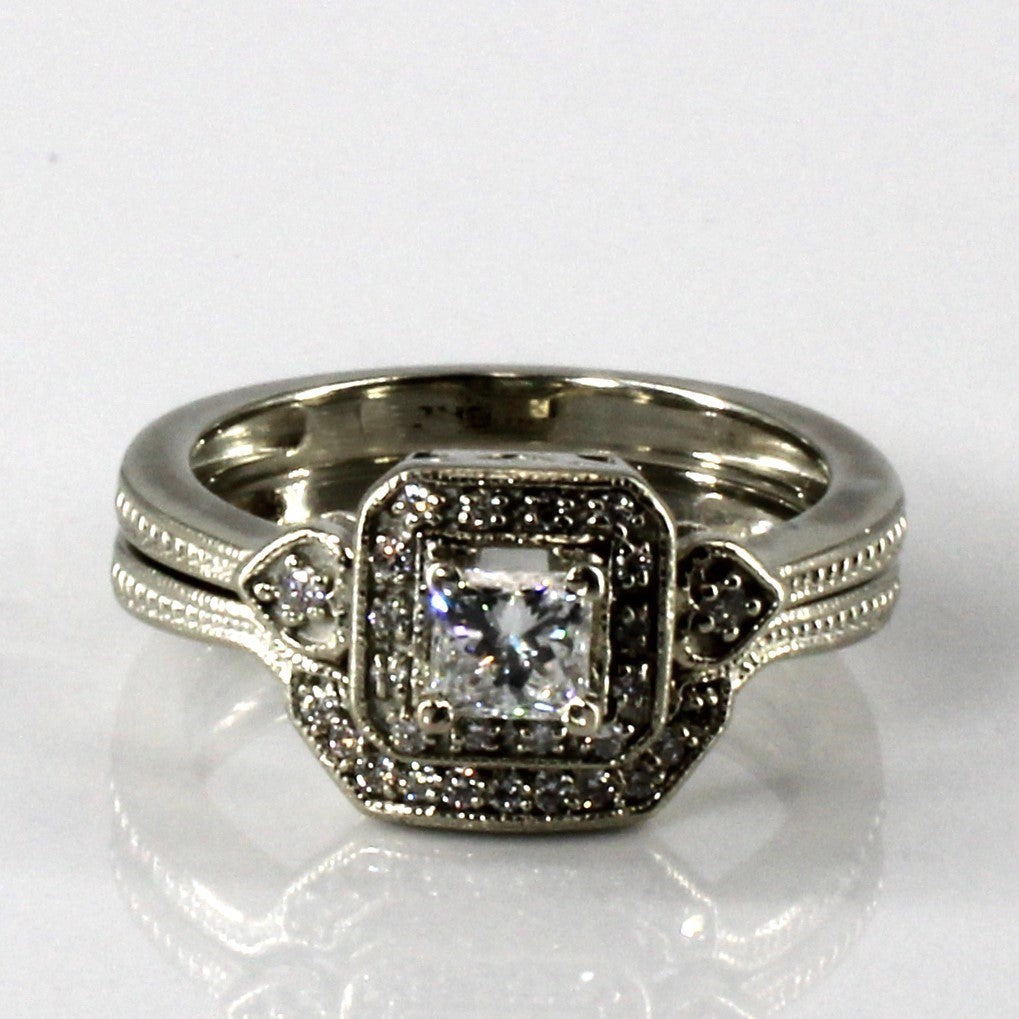 Halo Set Diamond Engagement Ring Set | 0.44ctw | SZ 5.25 |