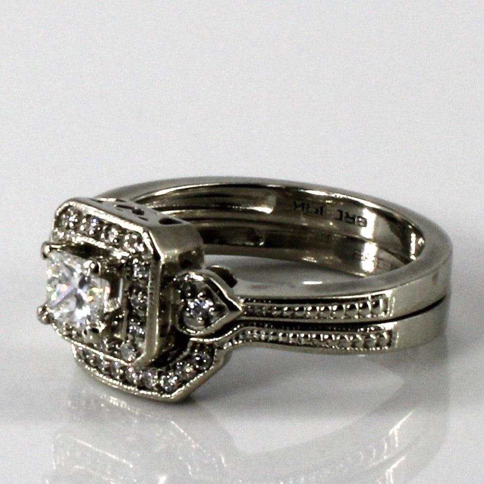 Halo Set Diamond Engagement Ring Set | 0.44ctw | SZ 5.25 |