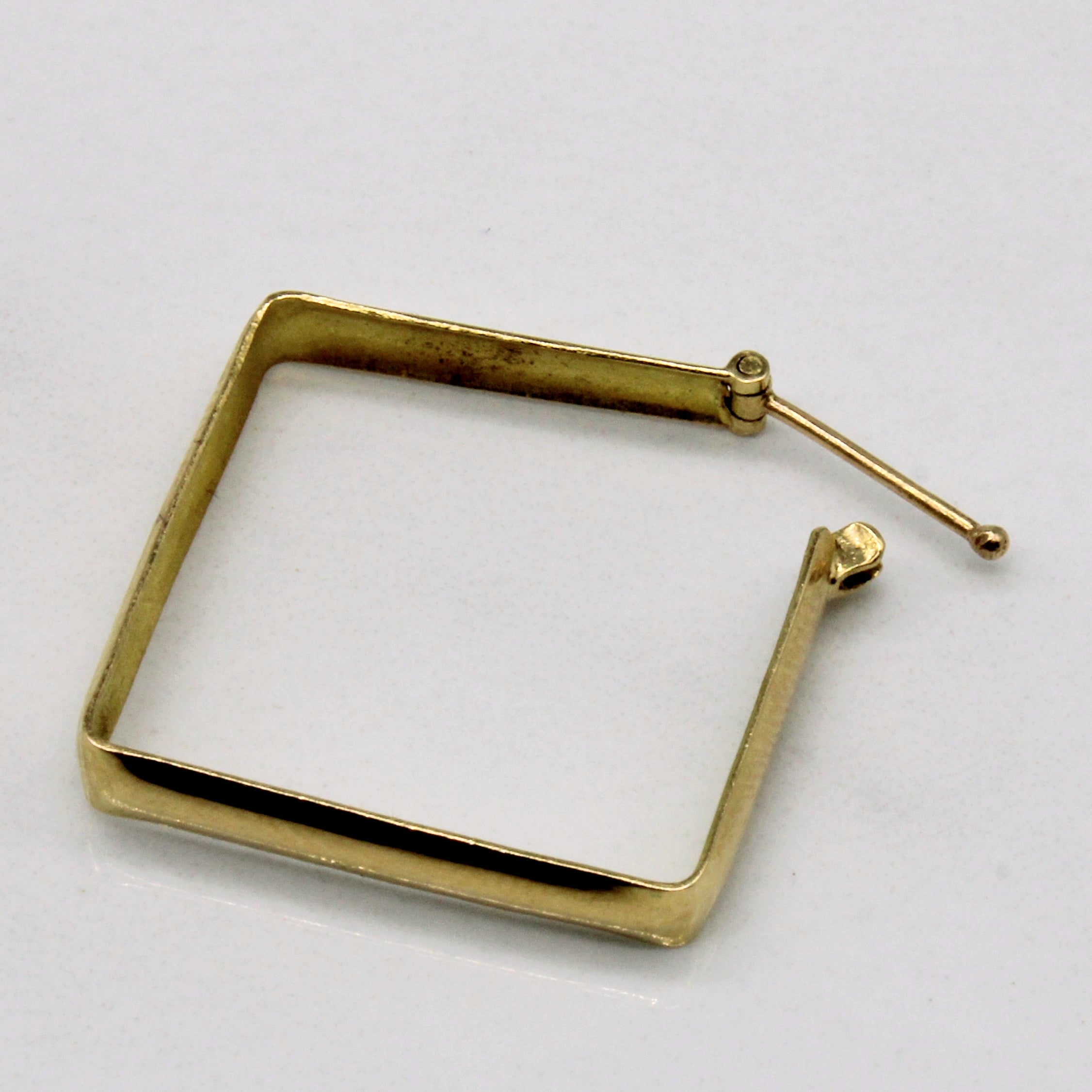 18k Yellow Gold Square Hoop Earrings