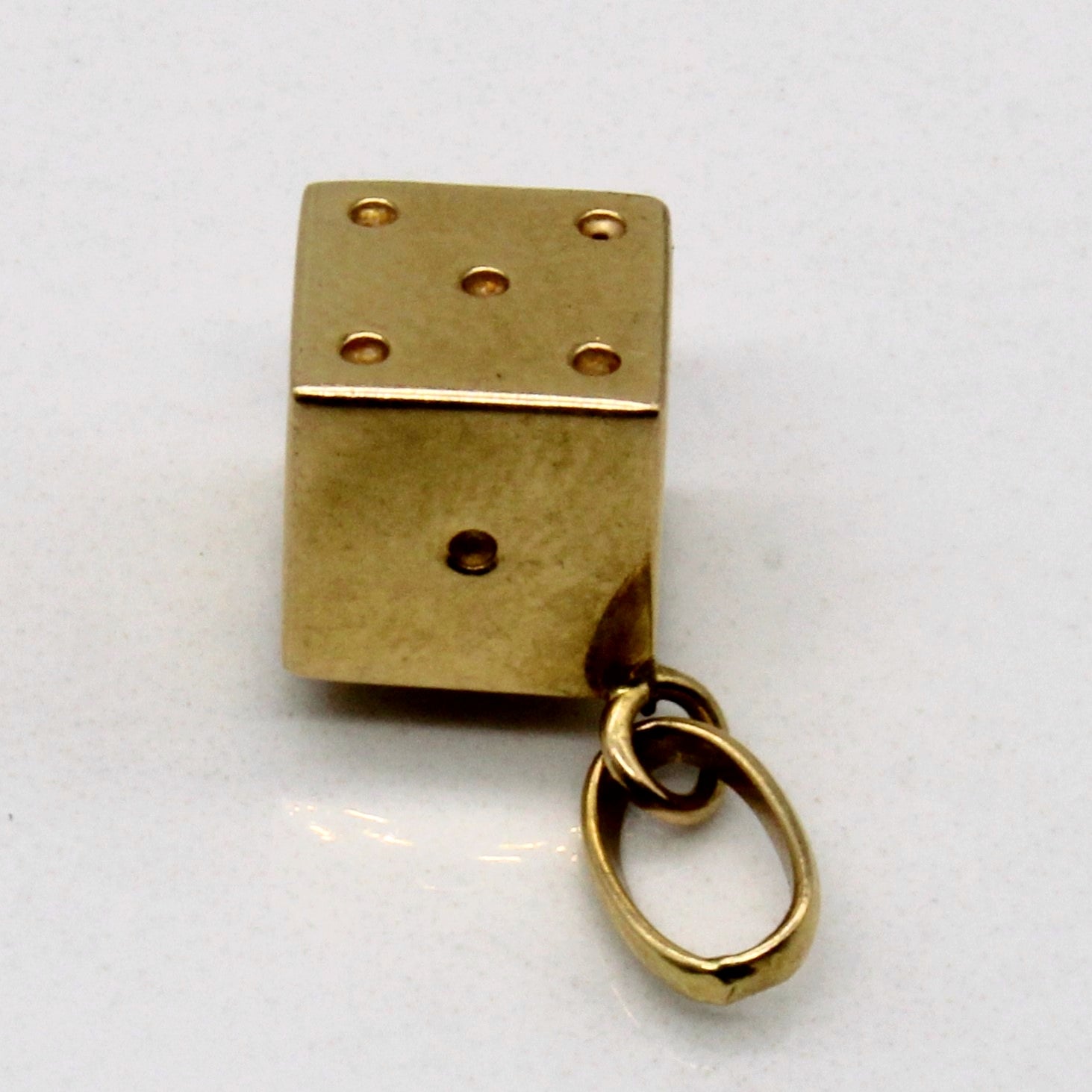 18k Yellow Gold Dice Pendant