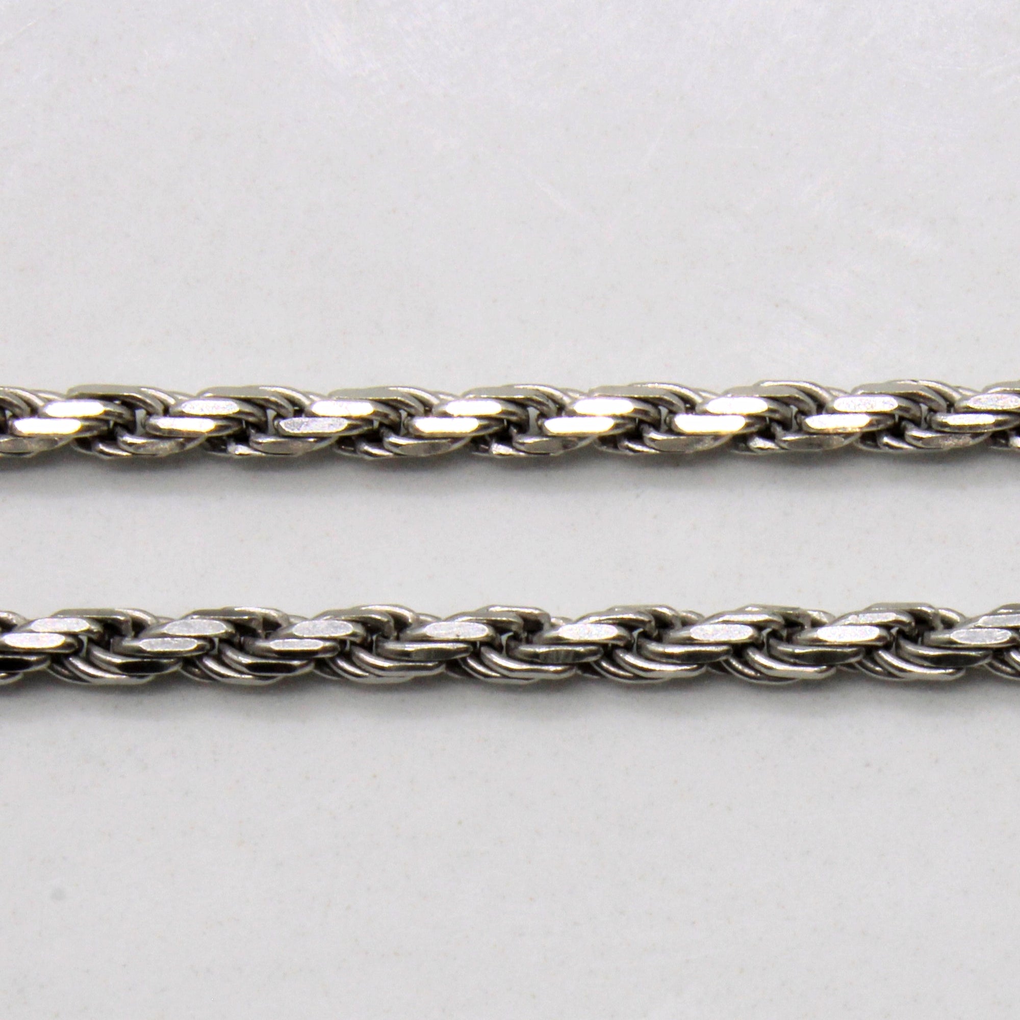 14k White Gold Rope Chain | 30