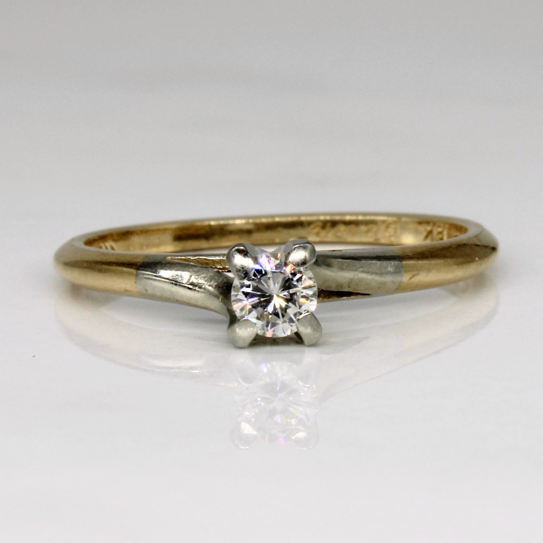 Bague de fiançailles sertie de diamants style cathédrale | 0,16 ct | Taille 6,25 | 