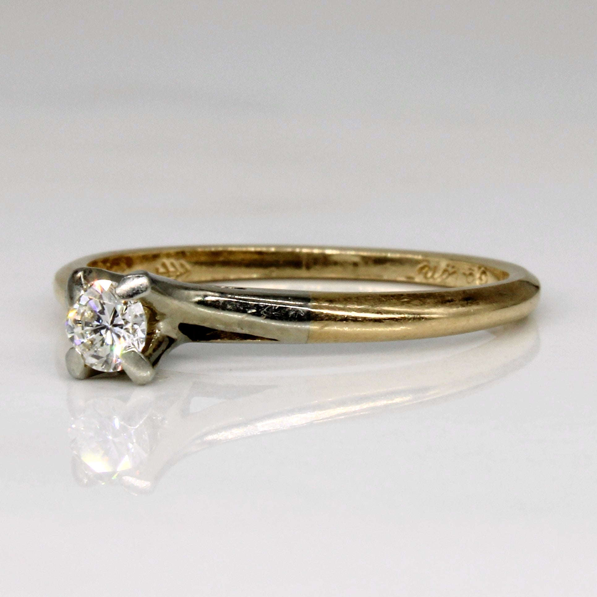Bague de fiançailles sertie de diamants style cathédrale | 0,16 ct | Taille 6,25 | 
