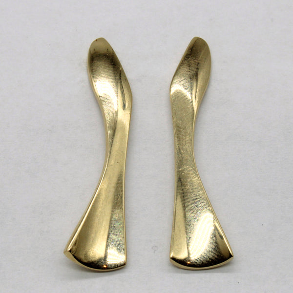 14k Yellow Gold Drop Twist Earrings