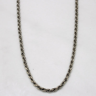 14k White Gold Rope Chain | 22