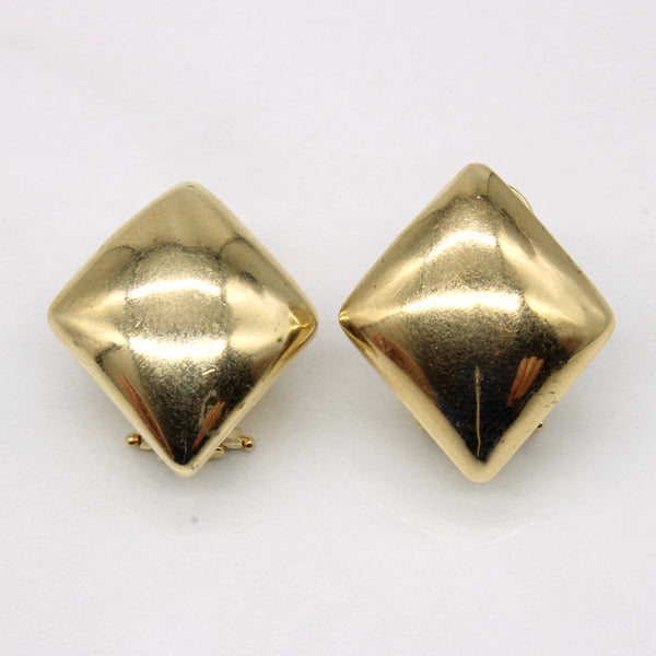 14k Yellow Gold Triangle Earrings