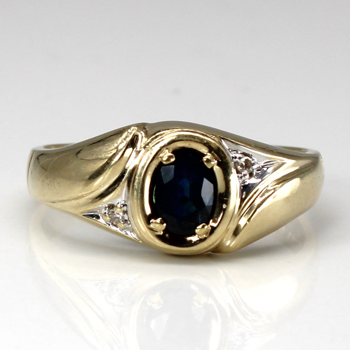 Three Stone Sapphire & Diamond Ring | 0.50ct, 0.02ctw | SZ 11 |