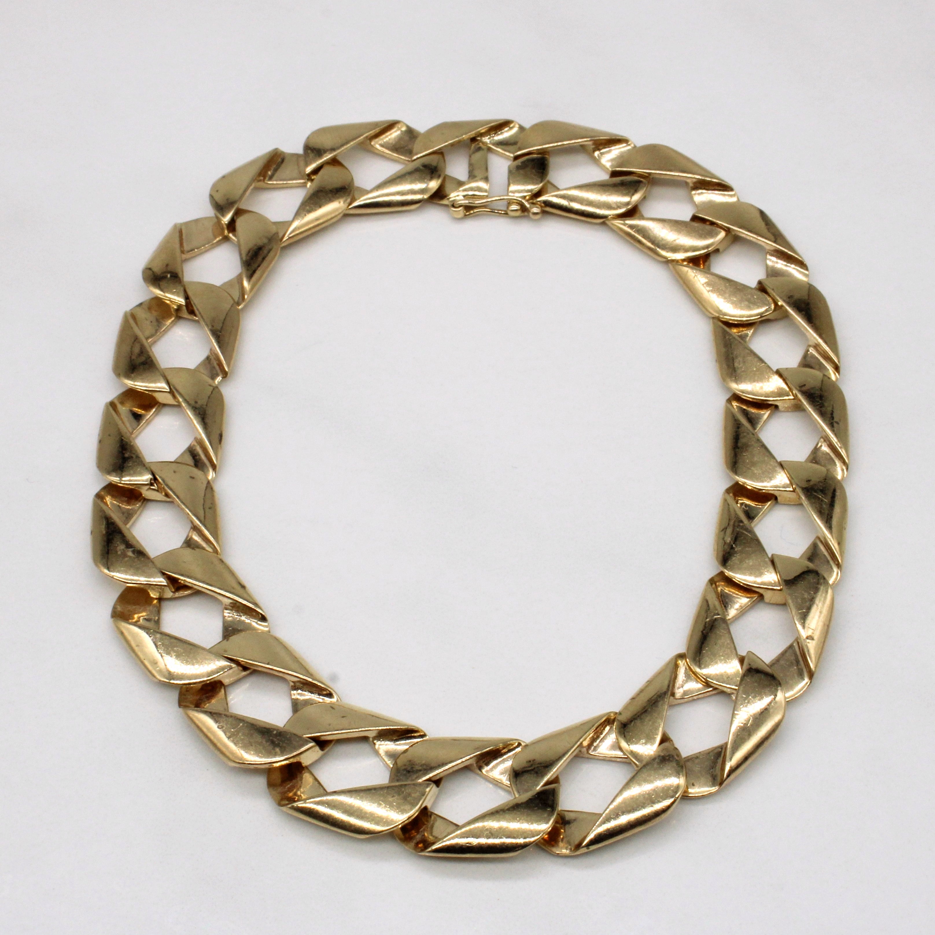 10k Yellow Gold Curb Link Bracelet | 9" |