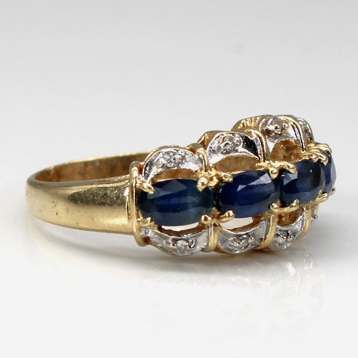 Five Stone Sapphire & Diamond Ring | 1.25ctw | 0.05ctw | SZ 5.75 |