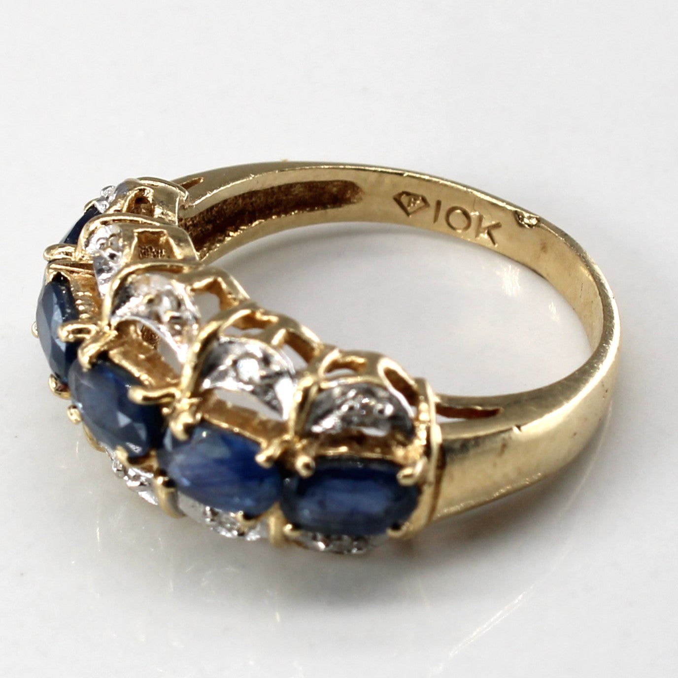 Five Stone Sapphire & Diamond Ring | 1.25ctw | 0.05ctw | SZ 5.75 |