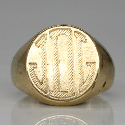 14k Yellow Gold 'JOG' Initial Ring | SZ 8.25 |