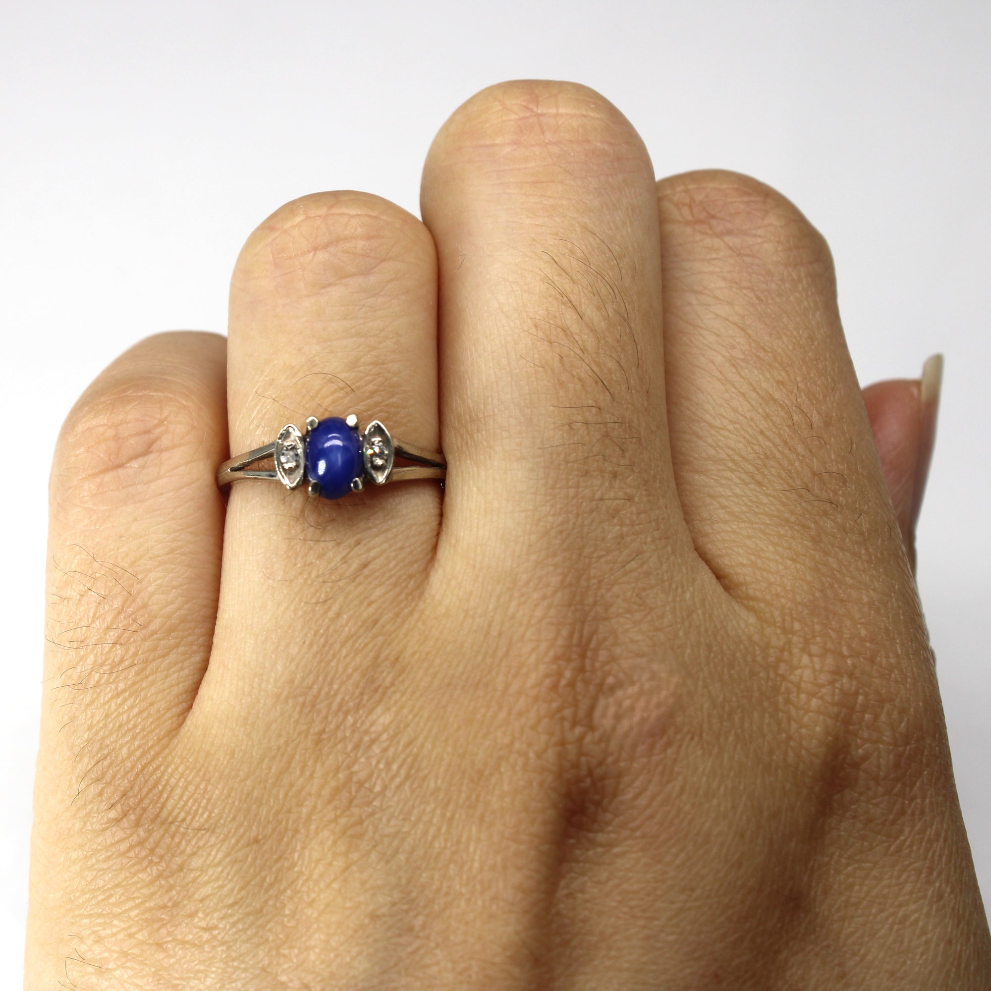 Three Stone Sapphire & Diamond Ring | 0.65ct | 0.02ctw | SZ 5.75 |