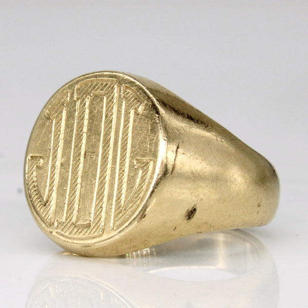14k Yellow Gold 'JOG' Initial Ring | SZ 8.25 |