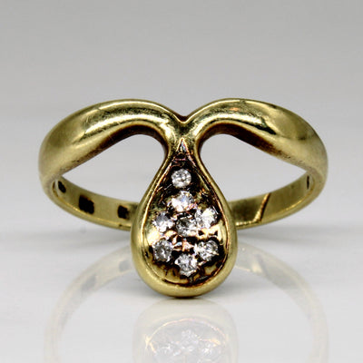 Diamond Tear Drop Ring | 0.08ctw | SZ 6.25 |