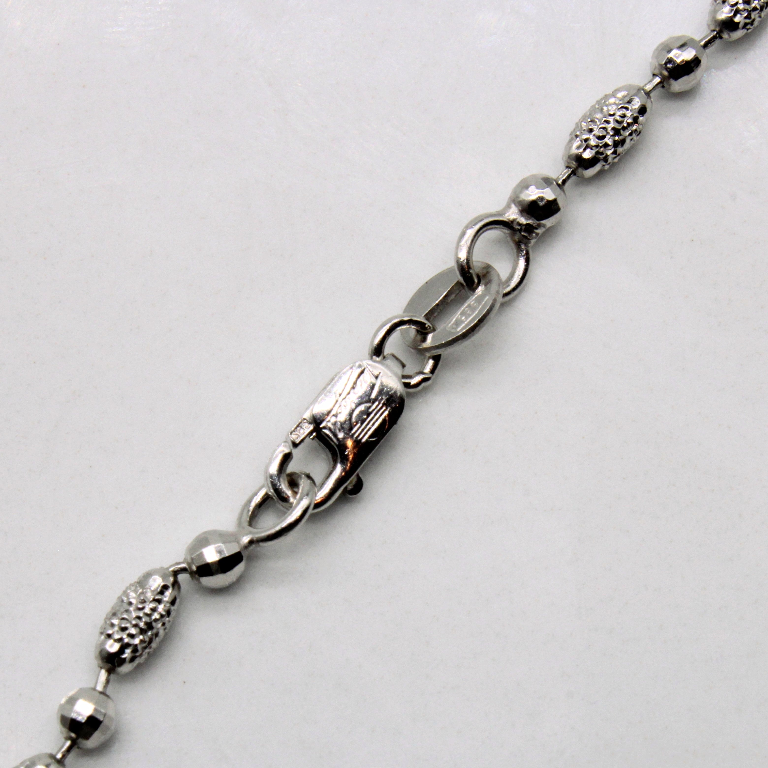 14k White Gold Necklace | 15" |