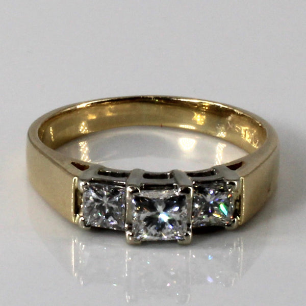 Three Stone Princess Diamond Ring | 0.75ctw | SZ 6.75 |