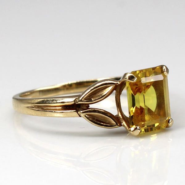 Synthetic Yellow Sapphire Gold Ring | 2.50ct | SZ 7.5 |