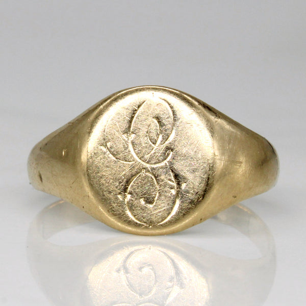 10k Yellow Gold 'G' Signet Ring | SZ 10.25 |
