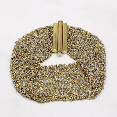 Calgaro' 18k Two Tone Gold Mesh Bracelet | 6