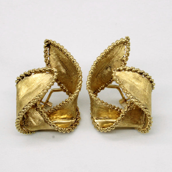 18k Yellow Gold Clip On Knot Earrings