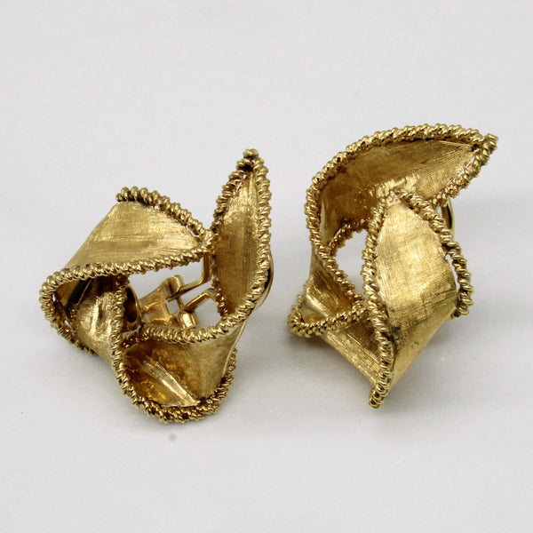 18k Yellow Gold Clip On Knot Earrings