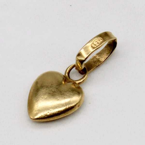 18k Yellow Gold Heart Charm