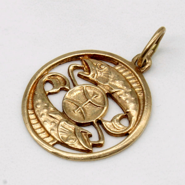 10k Yellow Gold Pisces Charm